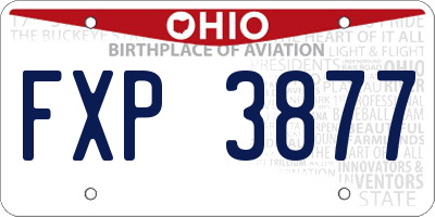 OH license plate FXP3877