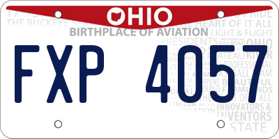 OH license plate FXP4057