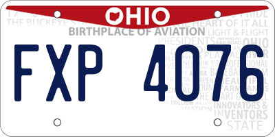 OH license plate FXP4076
