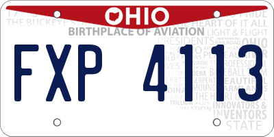 OH license plate FXP4113