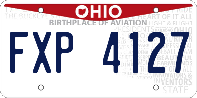 OH license plate FXP4127