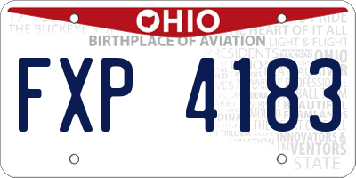 OH license plate FXP4183