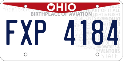 OH license plate FXP4184