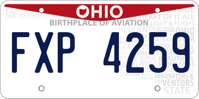 OH license plate FXP4259
