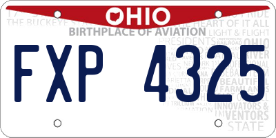 OH license plate FXP4325