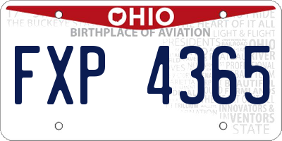 OH license plate FXP4365
