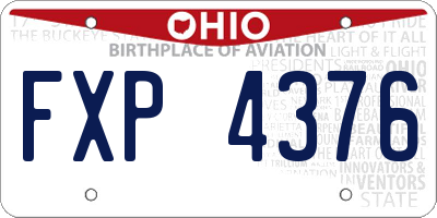 OH license plate FXP4376