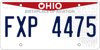 OH license plate FXP4475