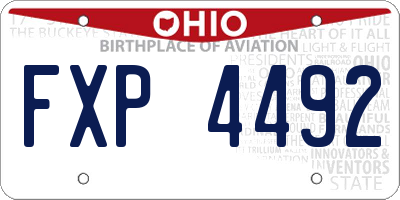 OH license plate FXP4492