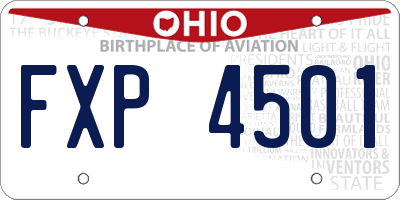OH license plate FXP4501