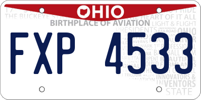 OH license plate FXP4533