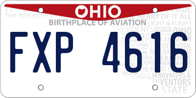 OH license plate FXP4616