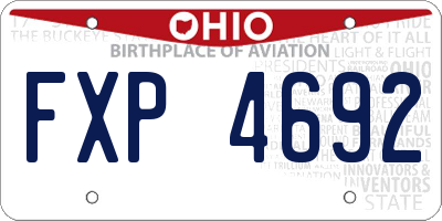 OH license plate FXP4692