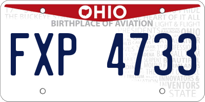 OH license plate FXP4733