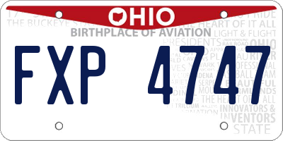 OH license plate FXP4747