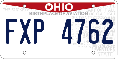 OH license plate FXP4762