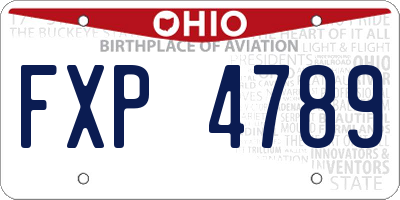 OH license plate FXP4789