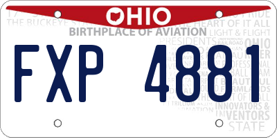 OH license plate FXP4881
