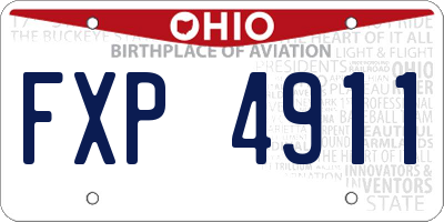 OH license plate FXP4911