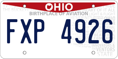 OH license plate FXP4926