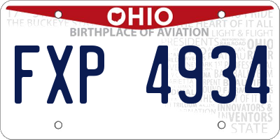 OH license plate FXP4934