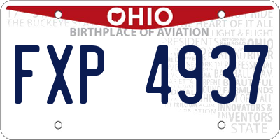 OH license plate FXP4937