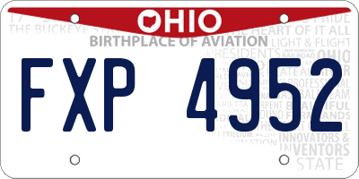OH license plate FXP4952