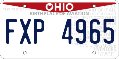 OH license plate FXP4965