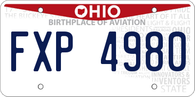 OH license plate FXP4980