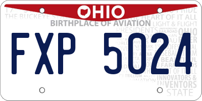 OH license plate FXP5024