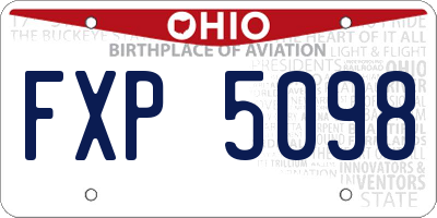 OH license plate FXP5098