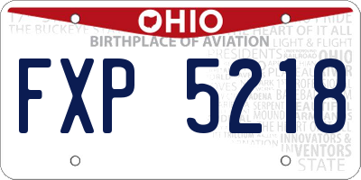 OH license plate FXP5218