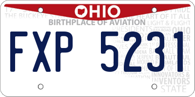 OH license plate FXP5231