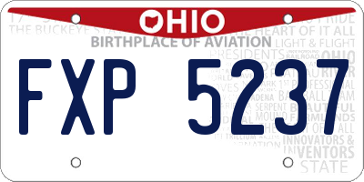 OH license plate FXP5237