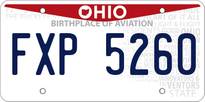 OH license plate FXP5260
