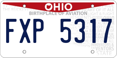 OH license plate FXP5317