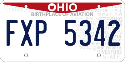 OH license plate FXP5342
