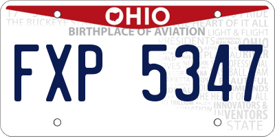 OH license plate FXP5347