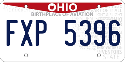 OH license plate FXP5396