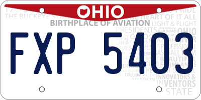 OH license plate FXP5403