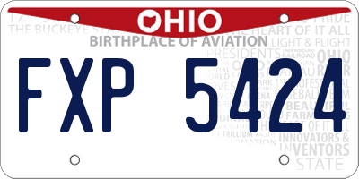 OH license plate FXP5424