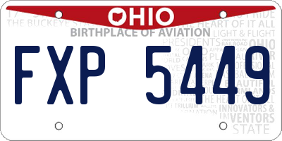 OH license plate FXP5449