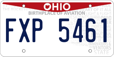 OH license plate FXP5461