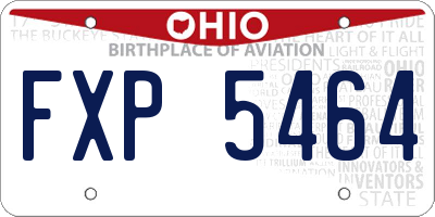 OH license plate FXP5464
