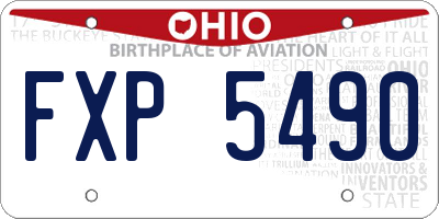 OH license plate FXP5490