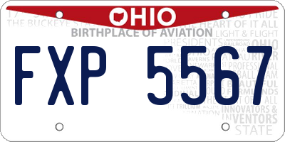 OH license plate FXP5567
