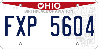 OH license plate FXP5604