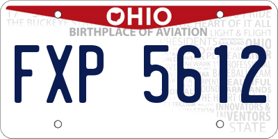OH license plate FXP5612
