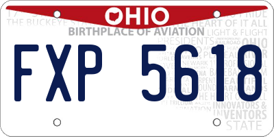 OH license plate FXP5618