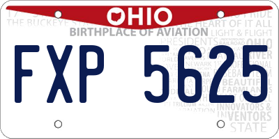 OH license plate FXP5625
